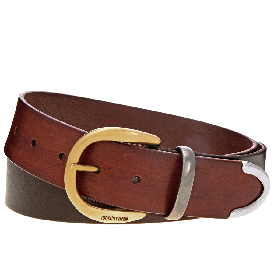 Roberto Cavalli Mens Brown / T.moro / Multicolor Leather Belt