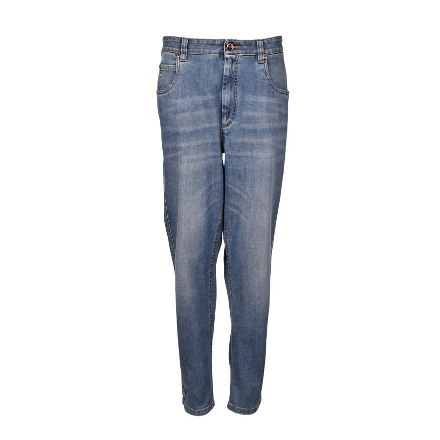 Brunello Cucinelli Soft Blue Tapered Denim Jeans