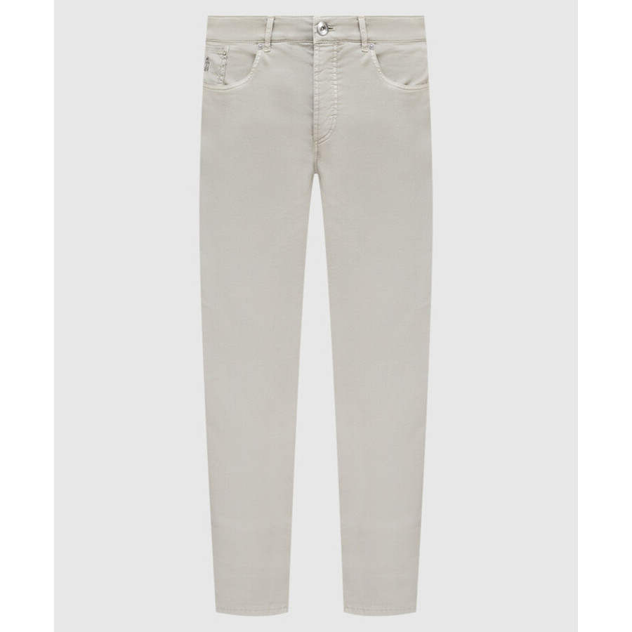 Brunello Cucinelli Beige Five-Pocket Tailored Trousers