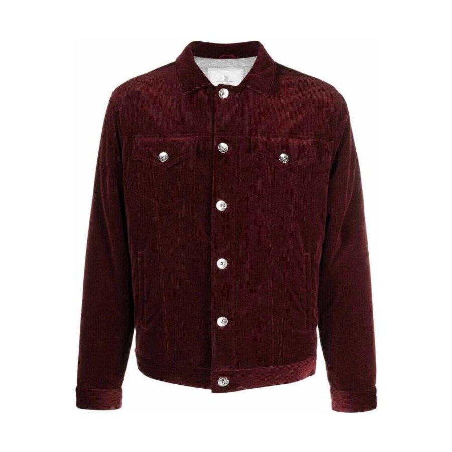 Brunello Cucinelli Men's Purple Cotton Wool Blend Jacket