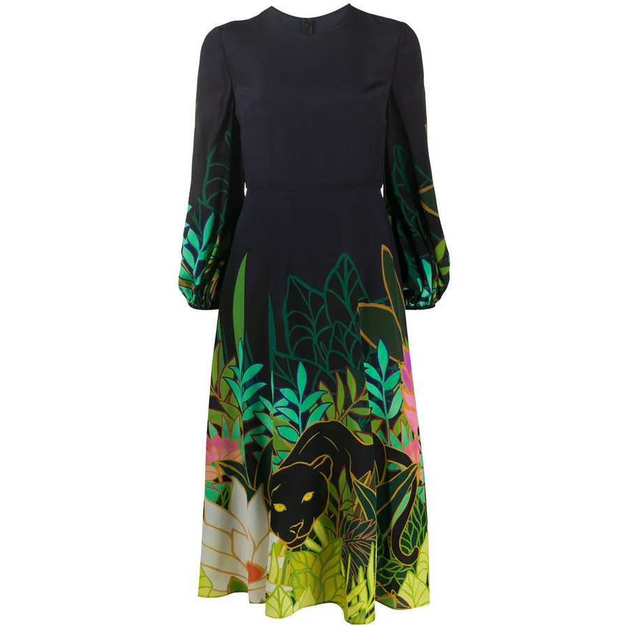 Valentino Garavani Panther In The Jungle Midi Dress