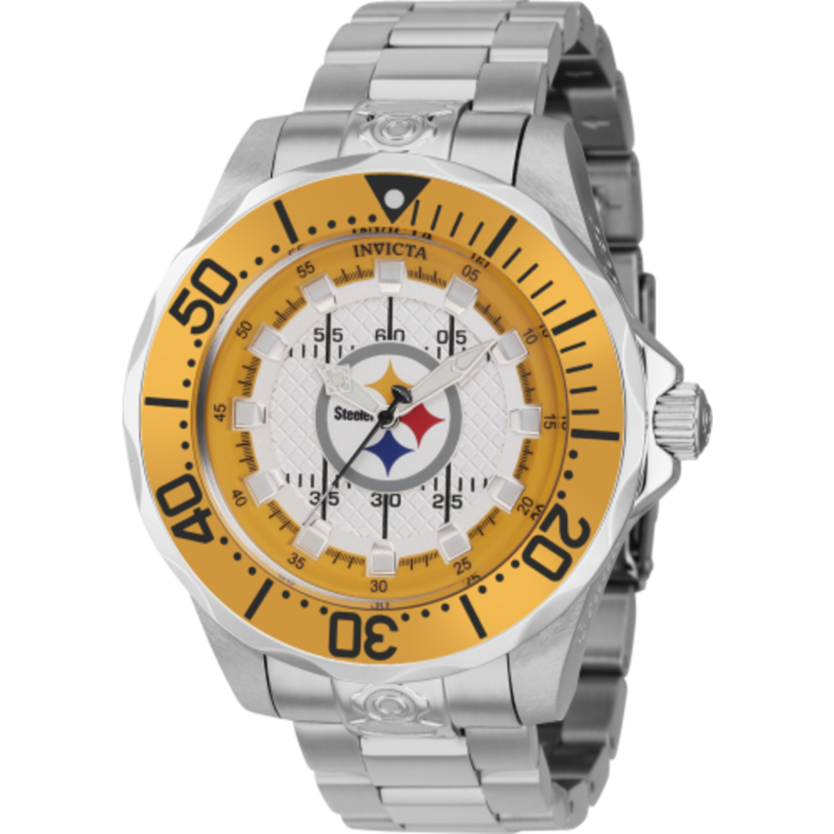 Invicta NFL Pittsburgh Steelers Automatic Silver Dial Mens Watch 42126