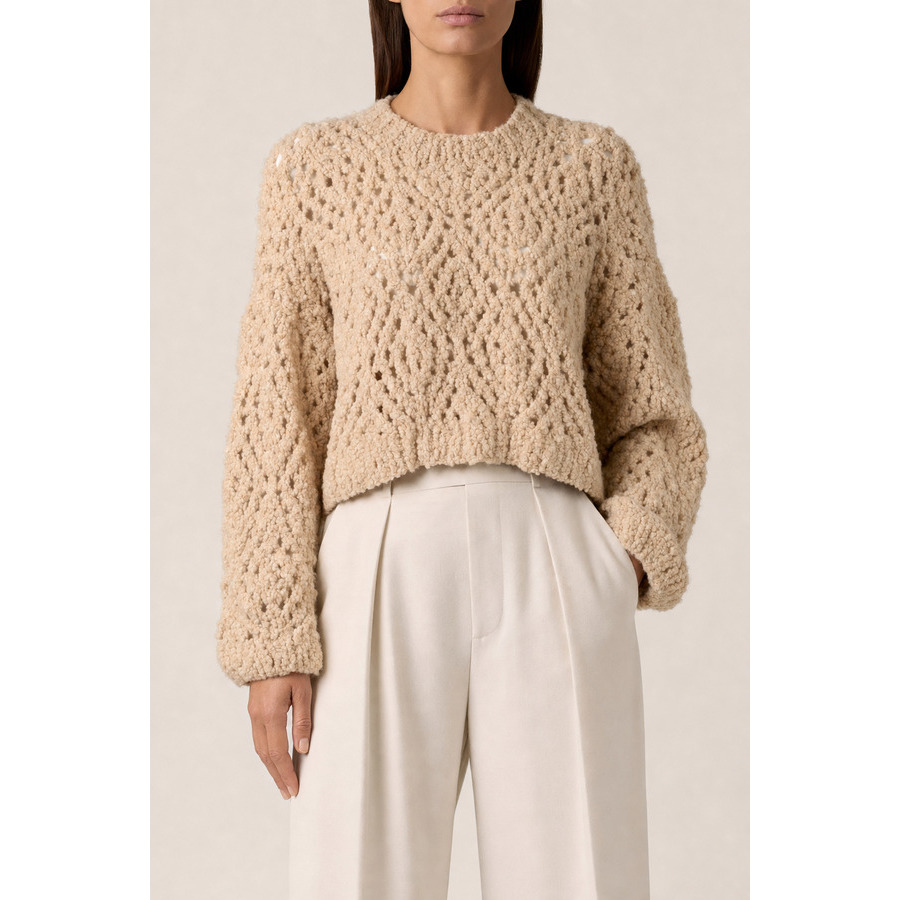 Brunello Cucinelli Womens Yellow Wool Knit Sweater Clothing