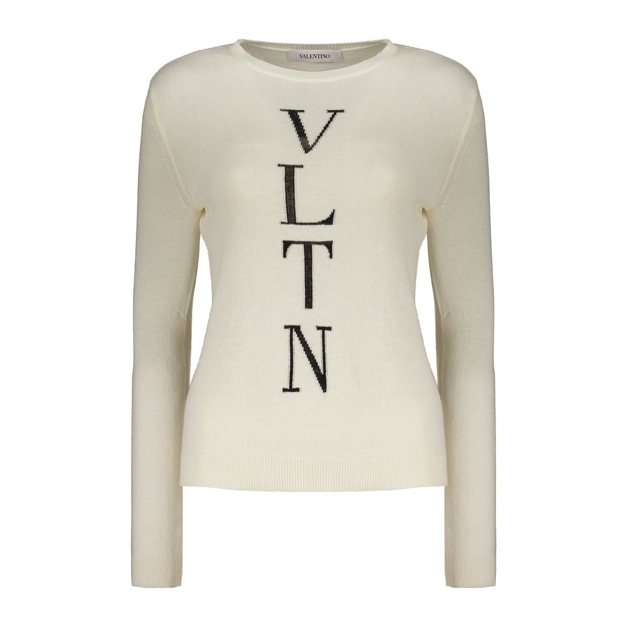 Valentino Womens Off White Wool Sweater