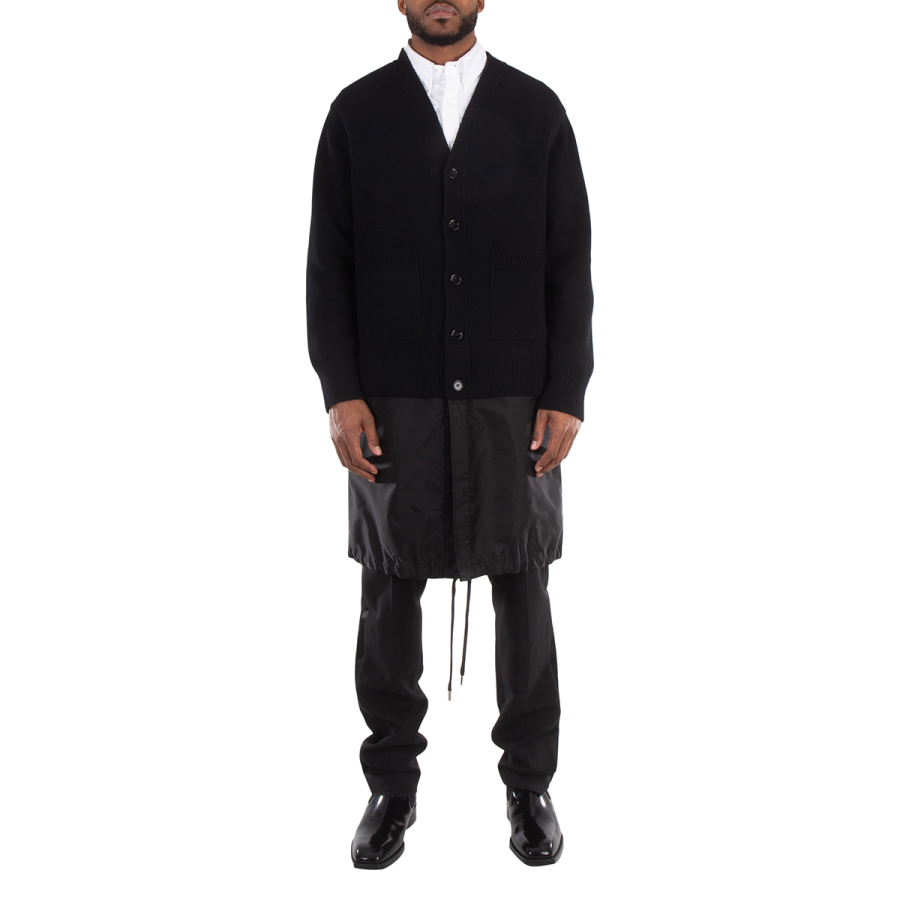Burberry Perren Contrast Nylon Panel Wool Cashmere Cardigan