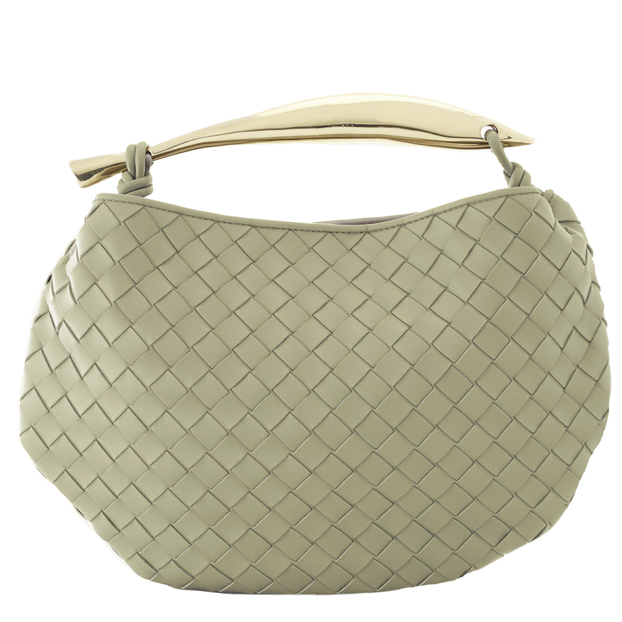 Bottega Veneta Travertine Intrecciato Leather Small Sardine Bag