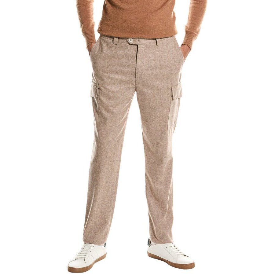 Brunello Cucinelli Brown Wool Cargo Trousers