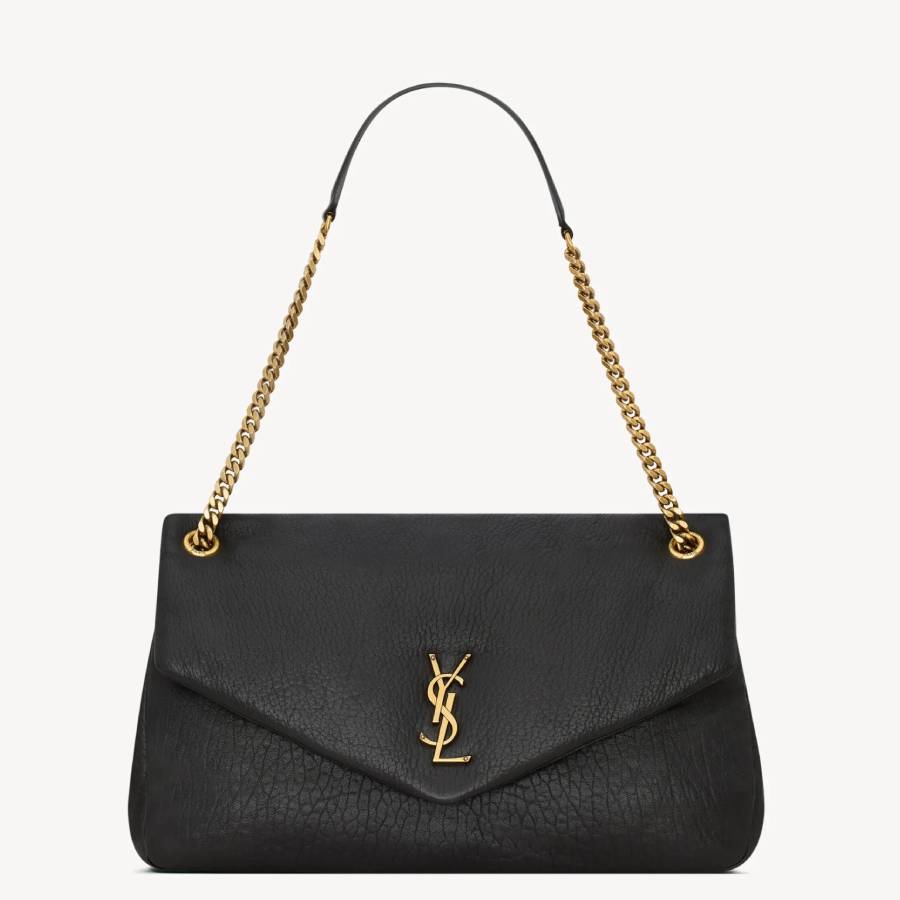 Saint Laurent Black Leather Big Calypso Shoulder Bag