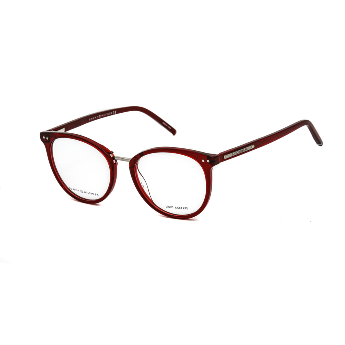 Tommy Hilfiger Mens Red Cat Eye Eyeglass Frames TH17340C9A0050