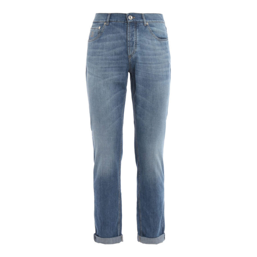 Brunello Cucinelli Light Denim Straight-Leg Jeans