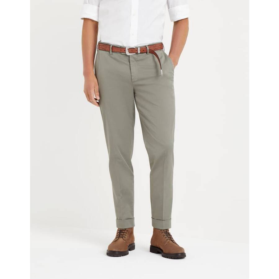 Brunello Cucinelli Men's Military Cotton Tapered Trousers