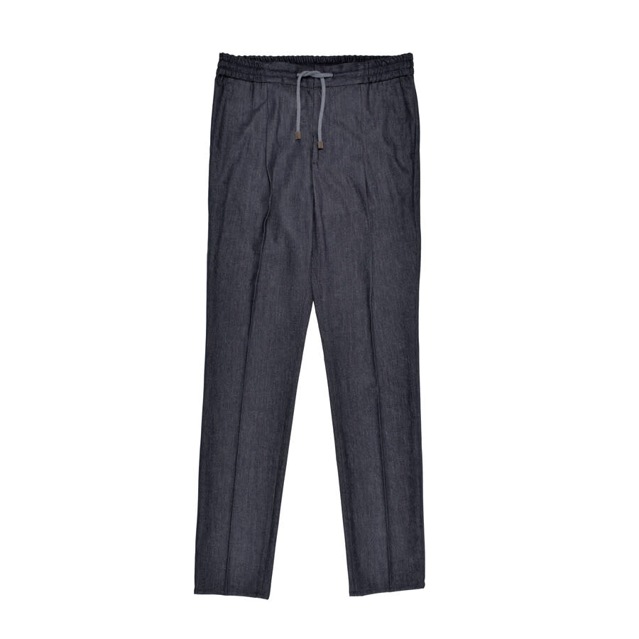 Brunello Cucinelli Dark Grey Wool Leisure Trousers