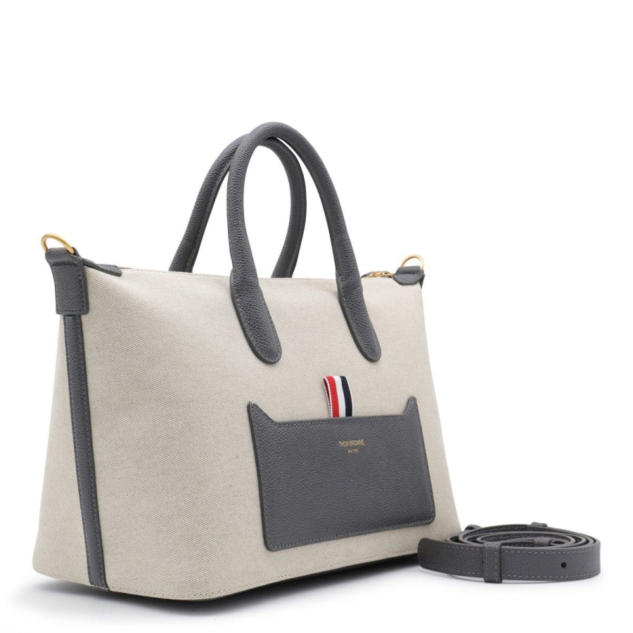 Thom Browne Sand Canvas Duffle Small Handbag