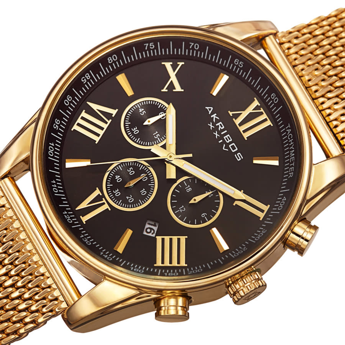 Akribos XXIV Omni Chronograph Quartz Black Dial Mens Watch P50124