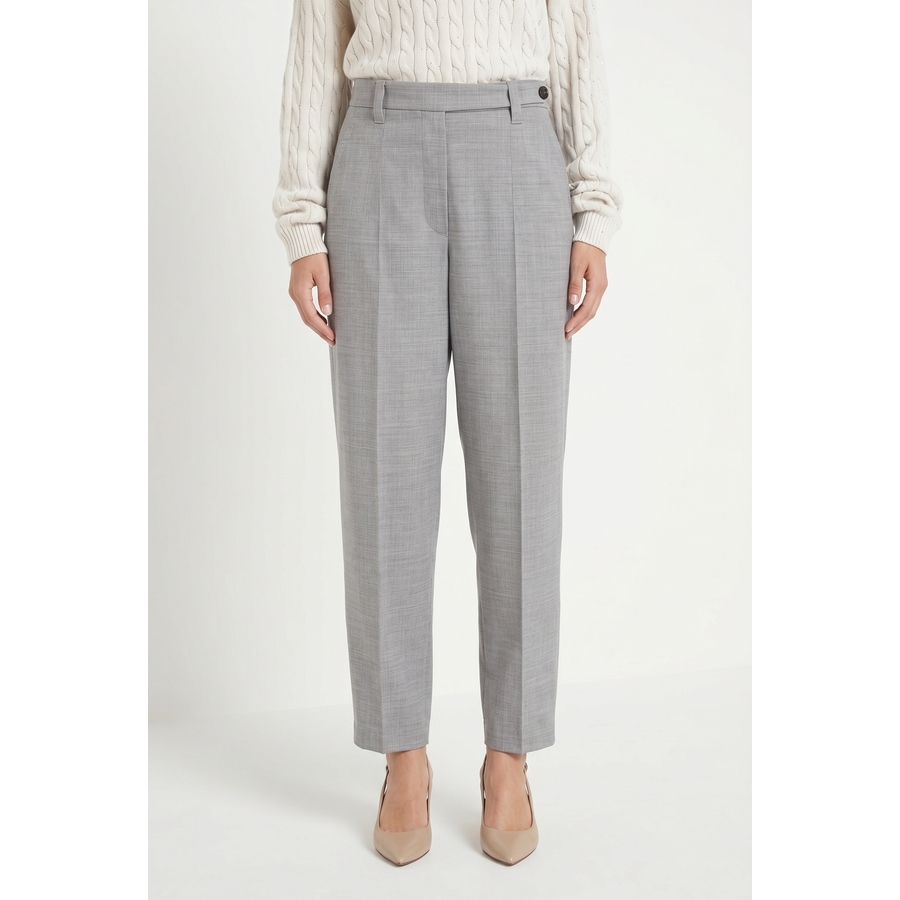Brunello Cucinelli Wolight Grey Wool Trousers