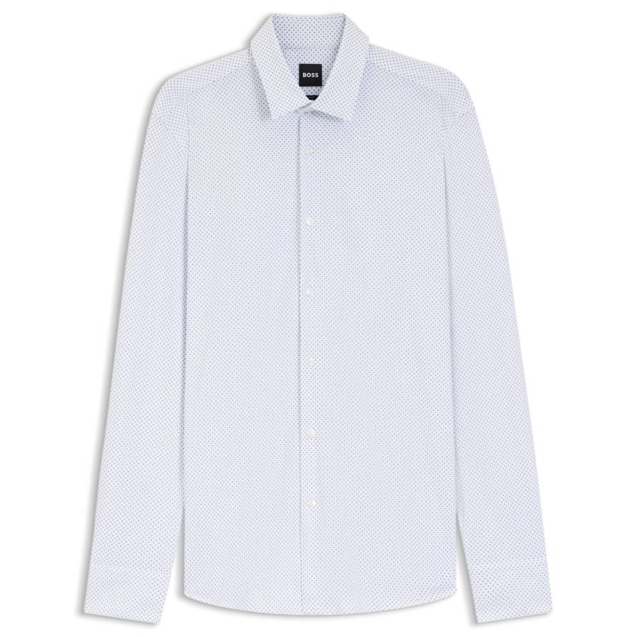 Hugo Boss Printed Slim-Fit Shirt In Performance-Stretch Jersey