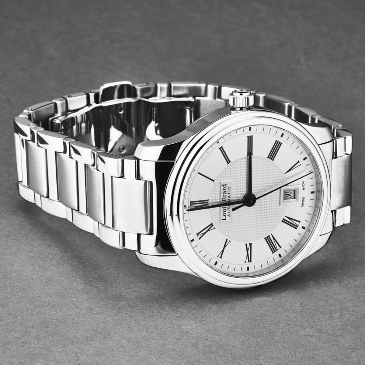 Louis Erard Men's Heritage Silver Dial Silver Stainless Steel Bracelet Automatic Watch 72288AA31.BMA88