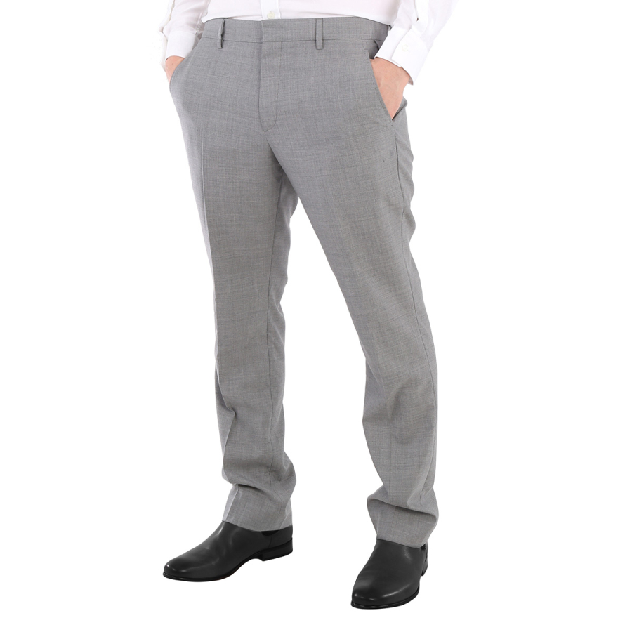 Burberry Mens Grey Casual Wool Trousers