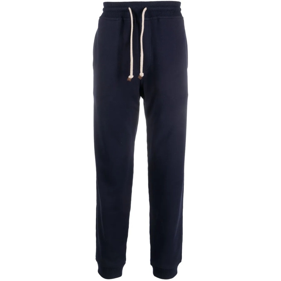 Brunello Cucinelli Knit Drawstring Joggers — Navy