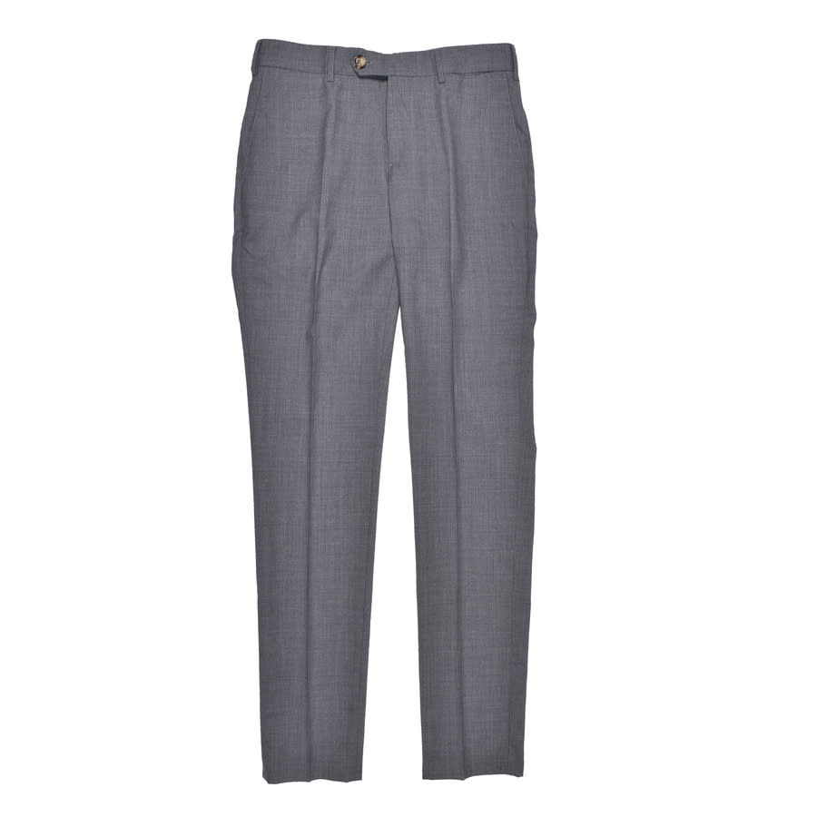 Brunello Cucinelli Gray Virgin Wool Dress Trousers