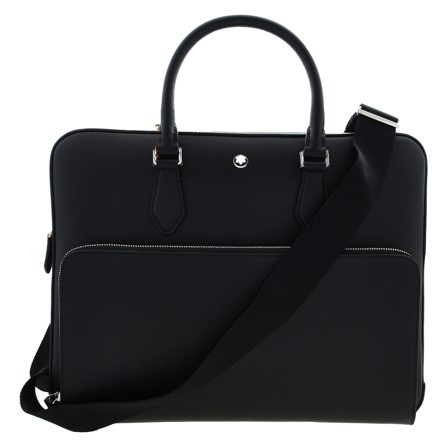 Montblanc Sartorial Medium Leather Briefcase Document Case - Black