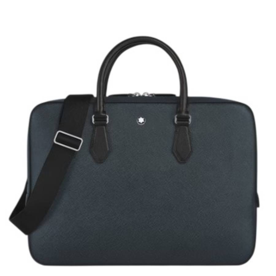 Montblanc Sartorial Document Case Thin Leather Bag - Blue