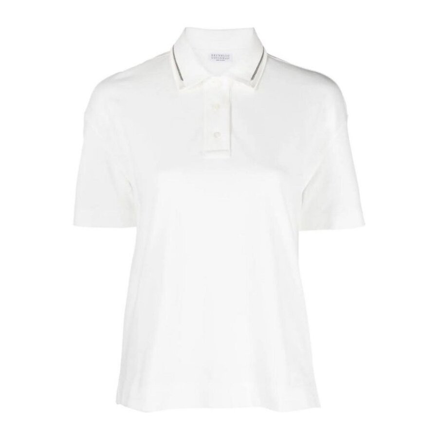 Brunello Cucinelli Wowhite Cotton Polo Shirt