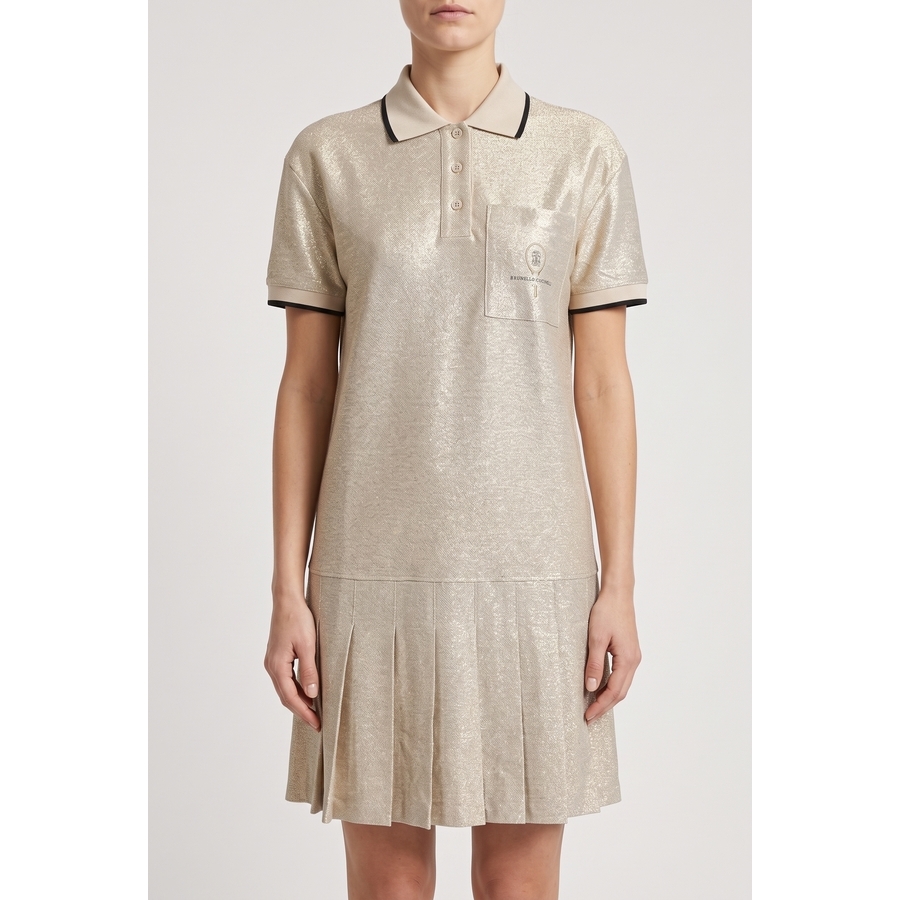 Brunello Cucinelli Wolight Gold Linen Blend Dress