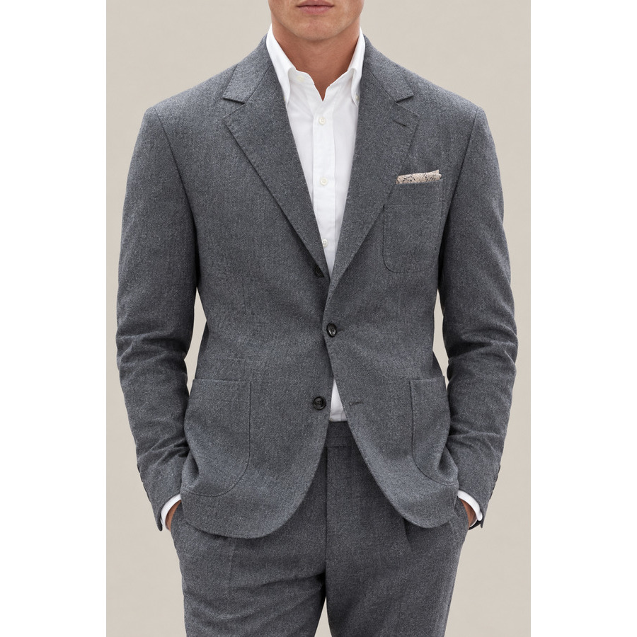 Brunello Cucinelli Men's Medium Grey Wool Blazer