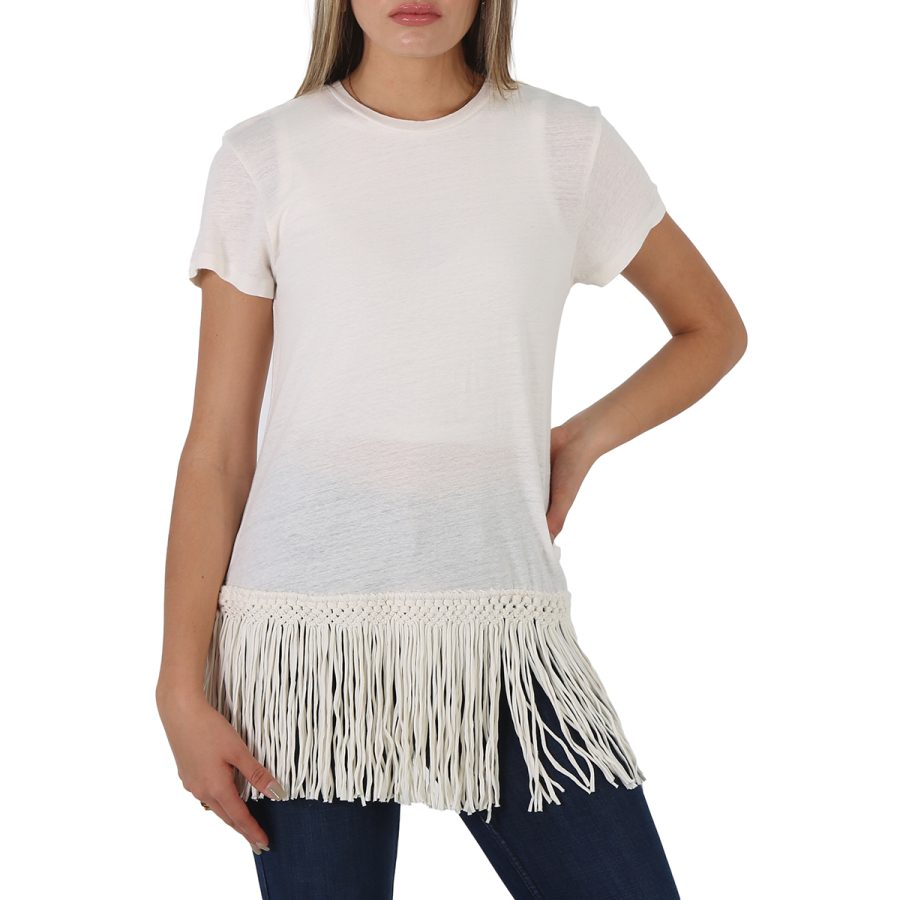 Polo Ralph Lauren Ladies Fringed Hem T-Shirt, Size Small