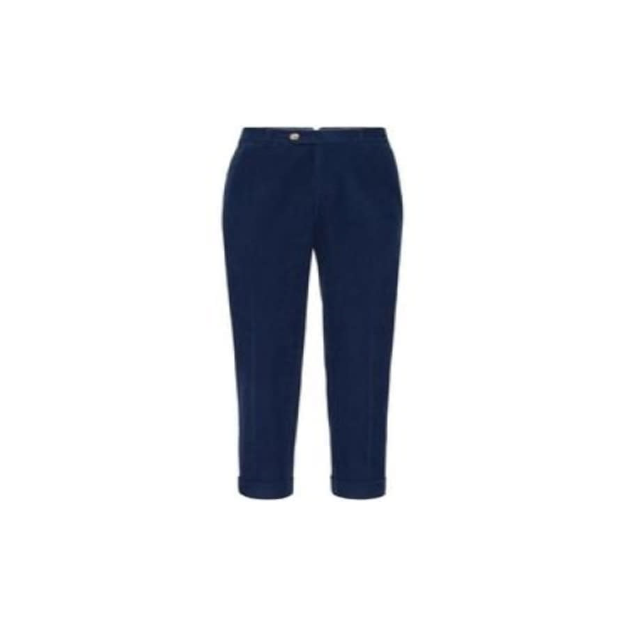 Brunello Cucinelli Mens Indigo Cotton Cropped Trousers