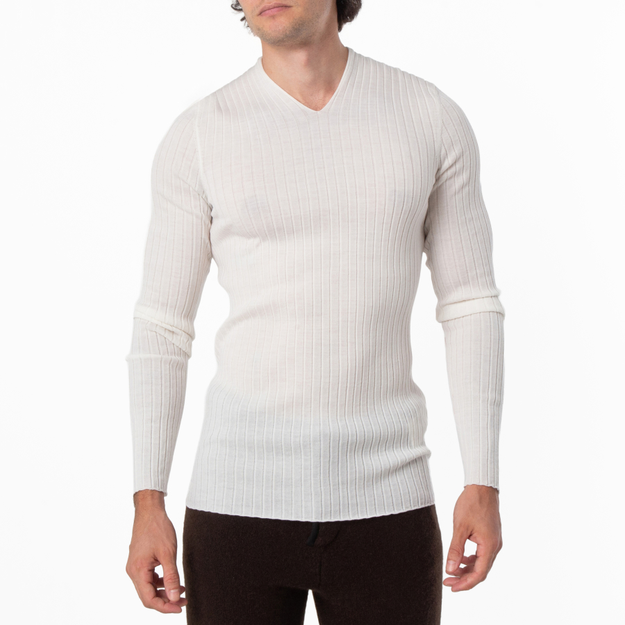 Ferragamo V-Neck Wool Knit Sweater