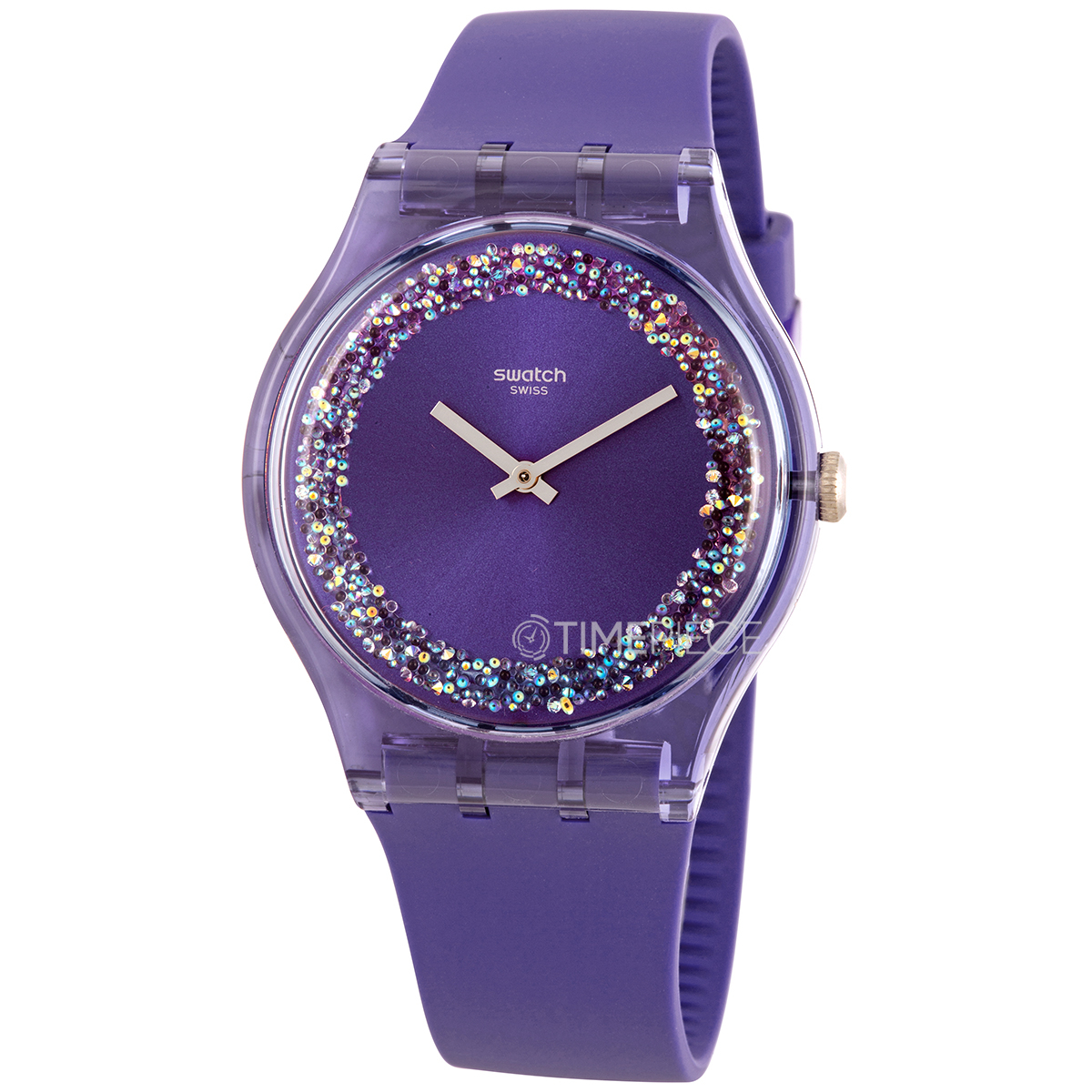 Swatch SUOV106 Purple Rings Ladies Quartz Watch