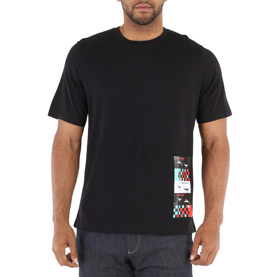 Roberto Cavalli Mens Black Time Ravers Graphic T-shirt
