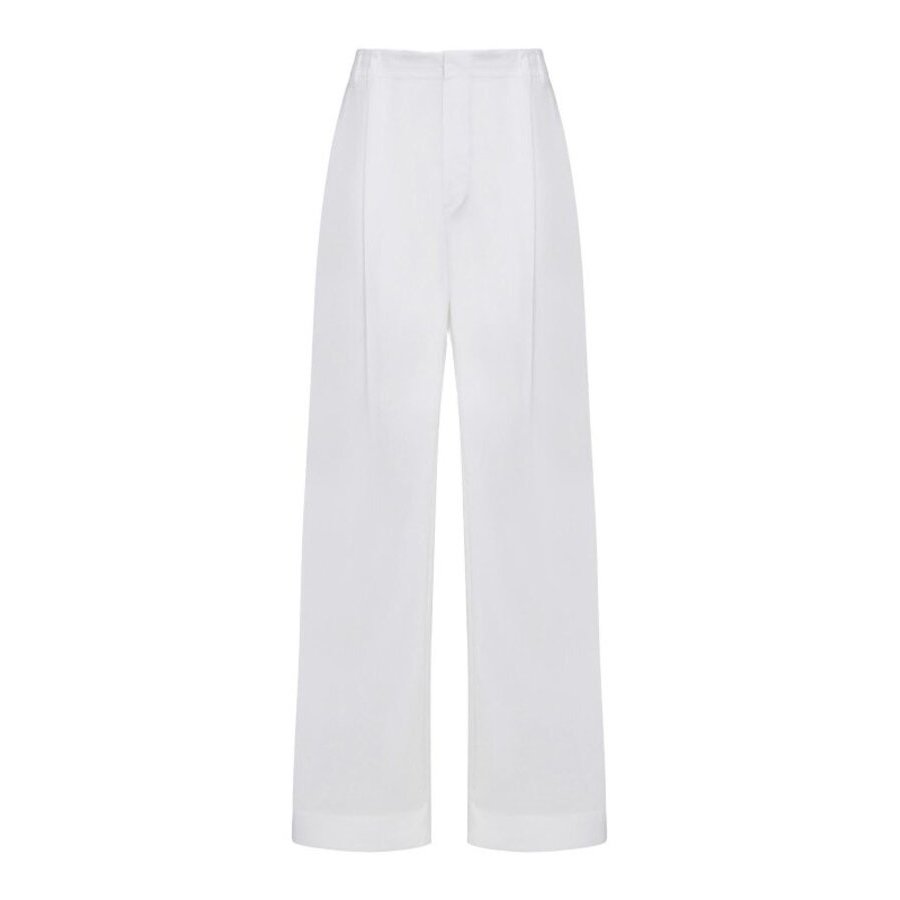 Brunello Cucinelli Wonaturale Wide Leg Cotton Trousers