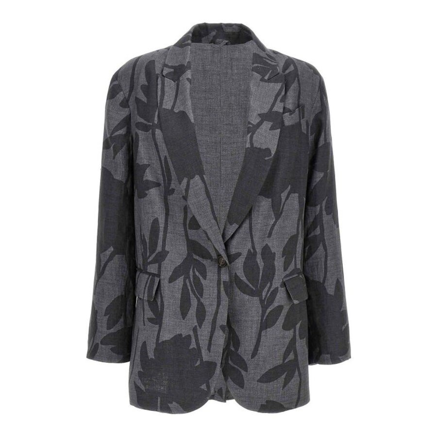 Brunello Cucinelli Wogrey Linen Floral Blazer