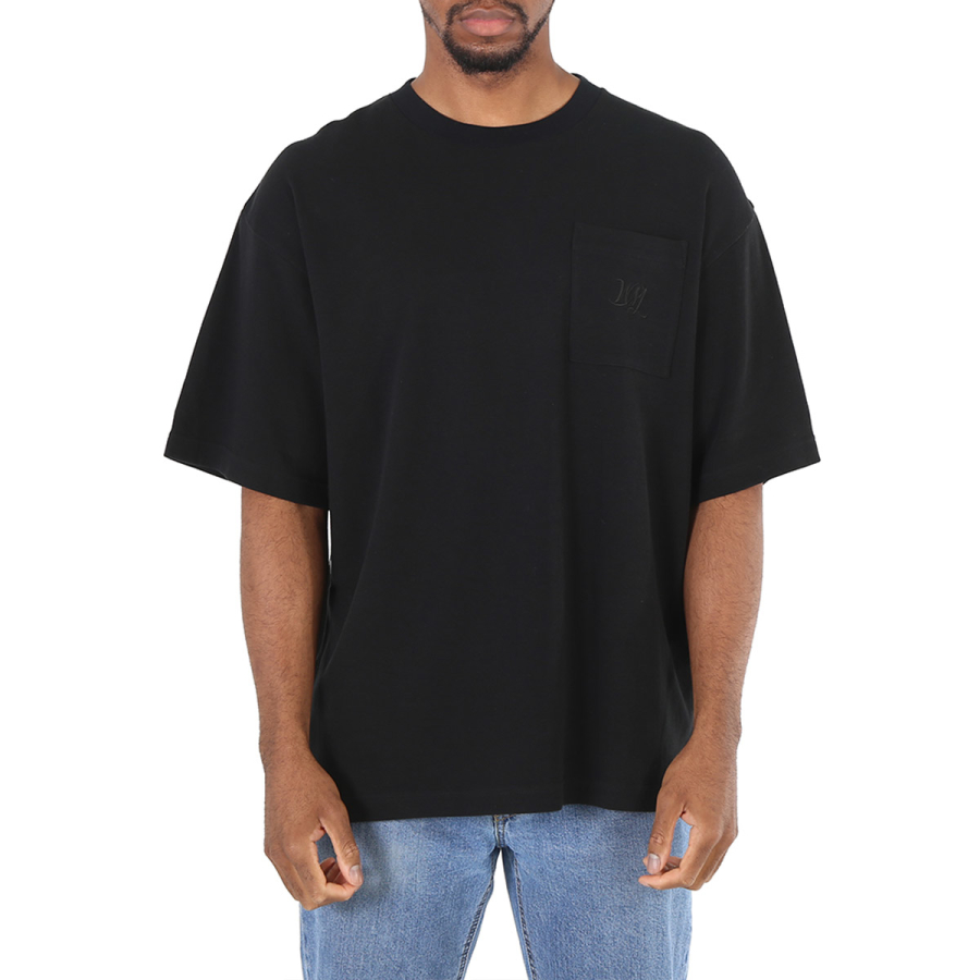 White Mountaineering Mens Black Cotton Chest Pocket T-shirt