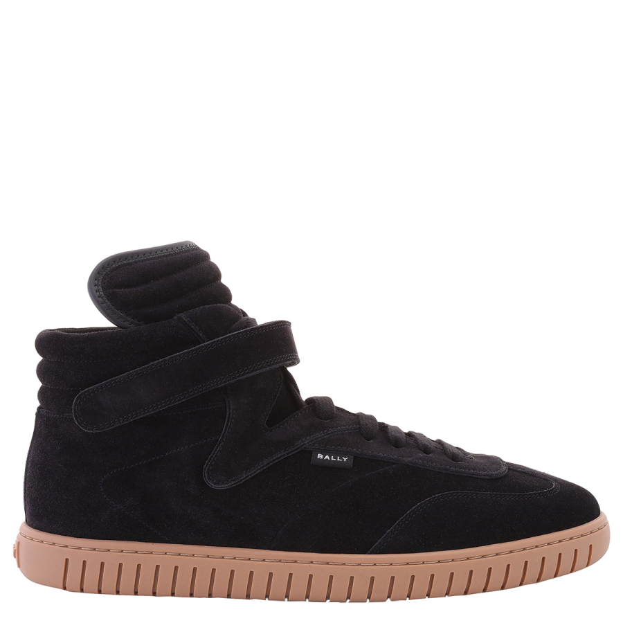 Bally Black Parrel-Mid Suede High-Top Sneakers
