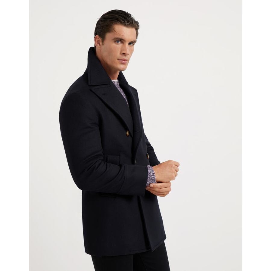 Brunello Cucinelli Mens Black Wool Double Breasted Jacket