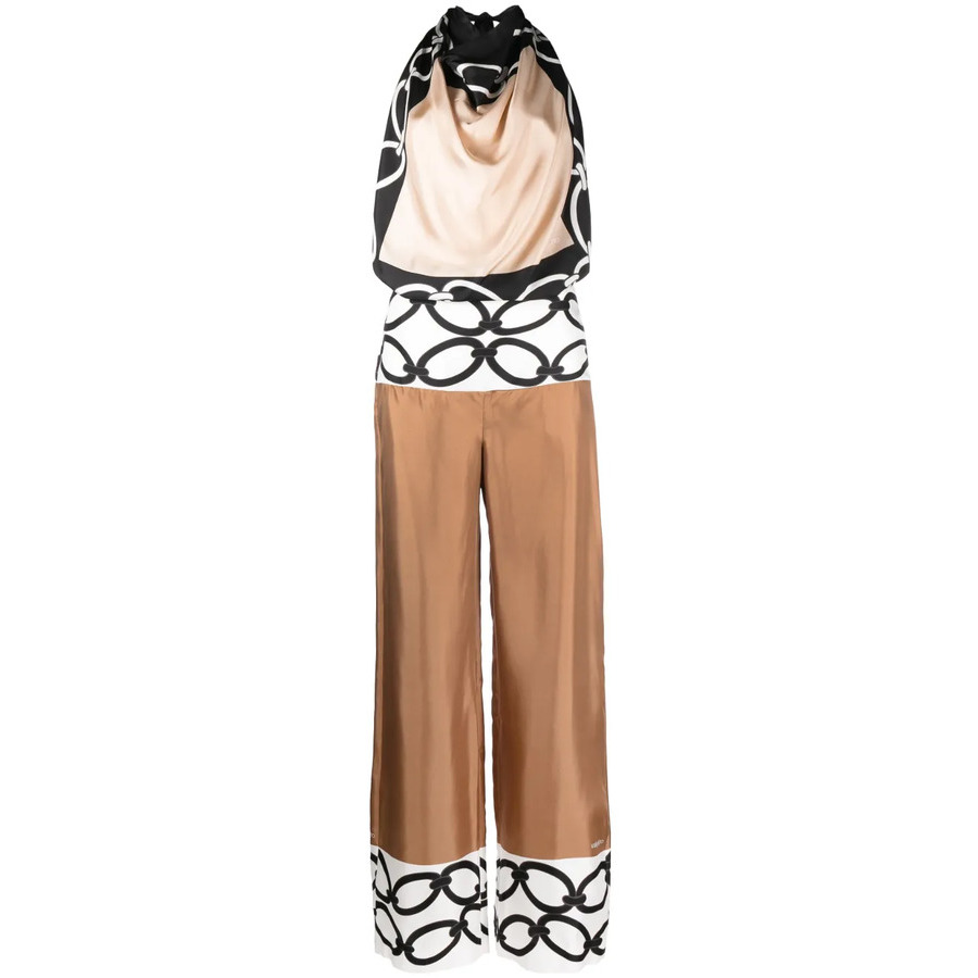 Valentino Garavani Chain 1967 Foulard Silk Jumpsuit