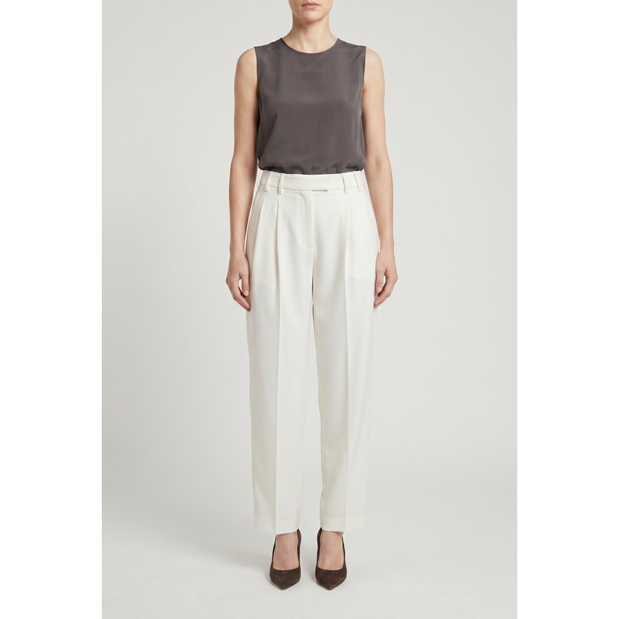 Brunello Cucinelli Wooff White Tailored Trousers