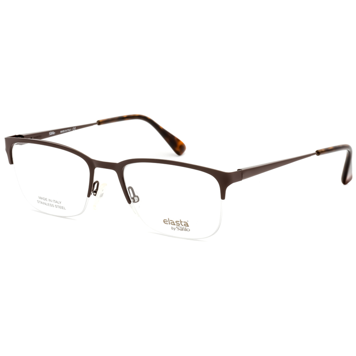 Elasta Mens Brown Square Eyeglass Frames E723004IN0054