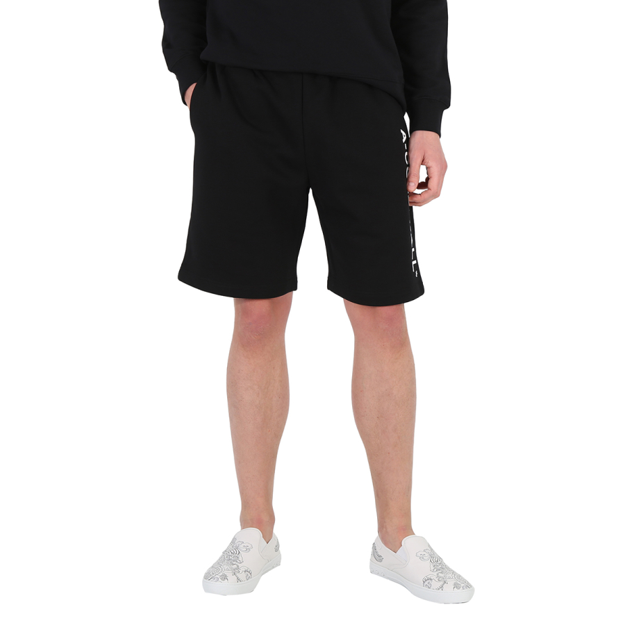 A Cold Wall Mens Black Essential Logo Print Shorts