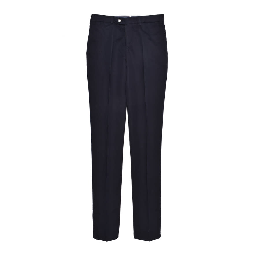 Brunello Cucinelli Linen-Cotton Tailored Trousers — Navy