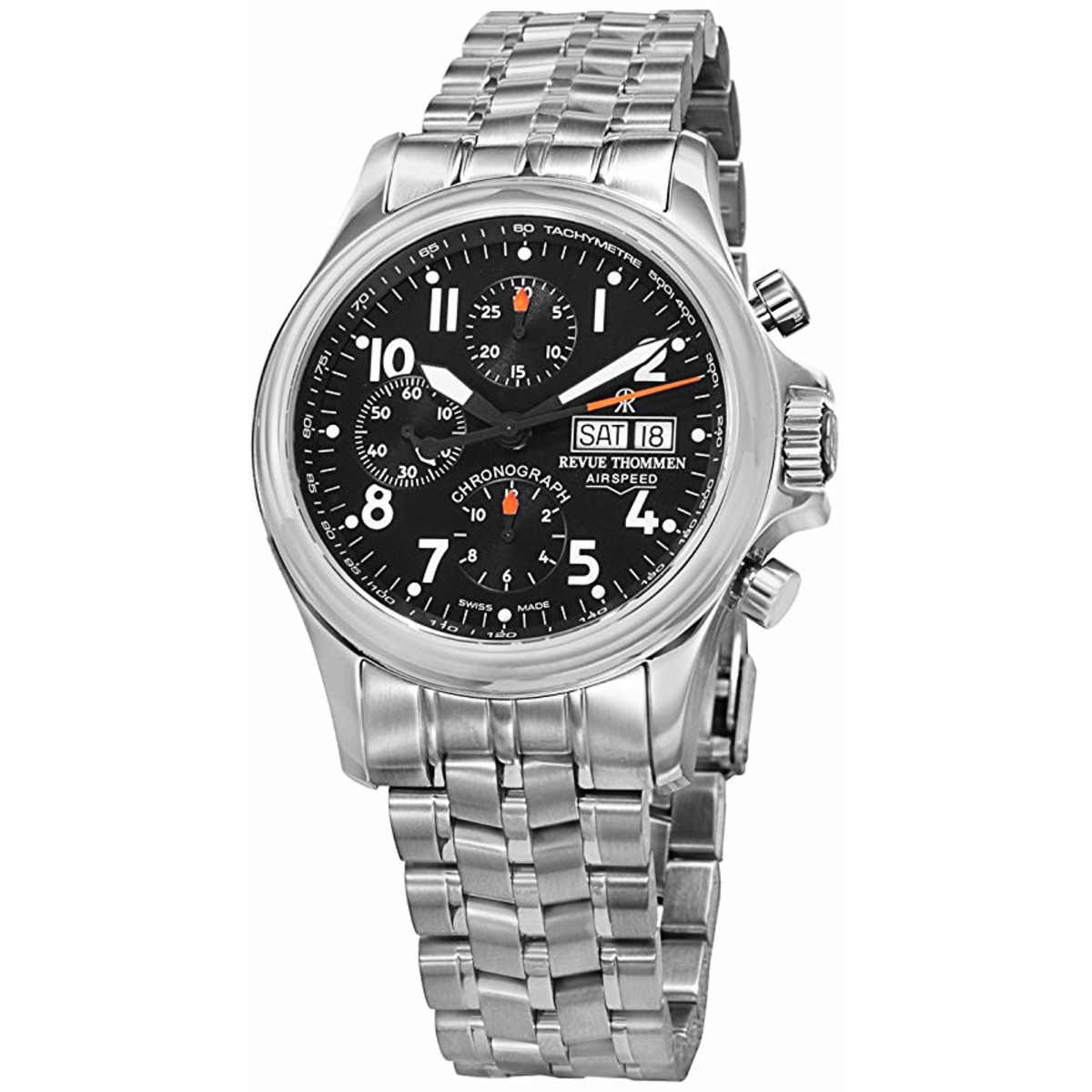 Revue Thommen Airspeed Pilot Chronograph Automatic Black Dial Mens