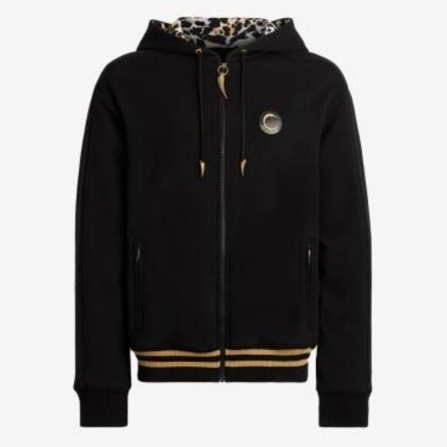 Roberto Cavalli Cotton Zip-Up Regular Fit Hoodie