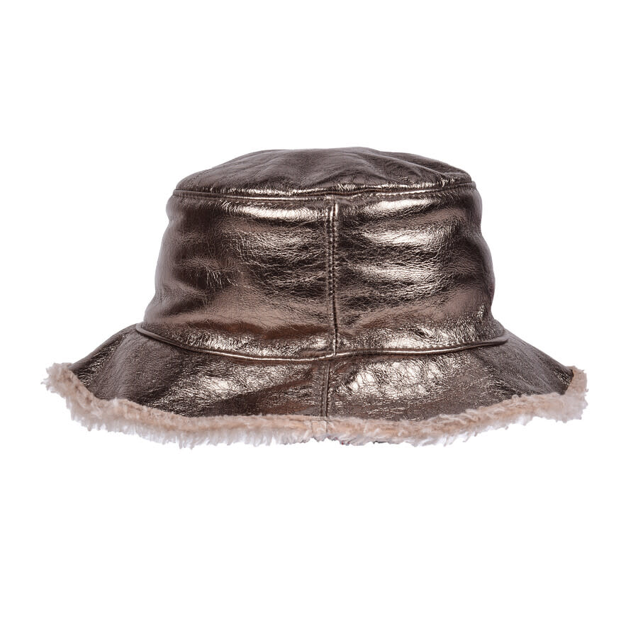 Brunello Cucinelli Womens Bamboo Bronze Foil Bucket Hat Accessories & Slg