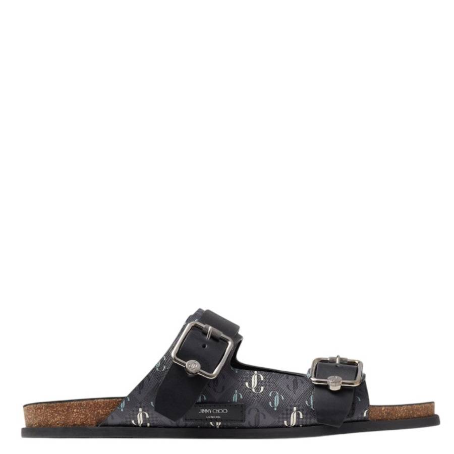 Jimmy Choo Etta City JC Monogram Sandals