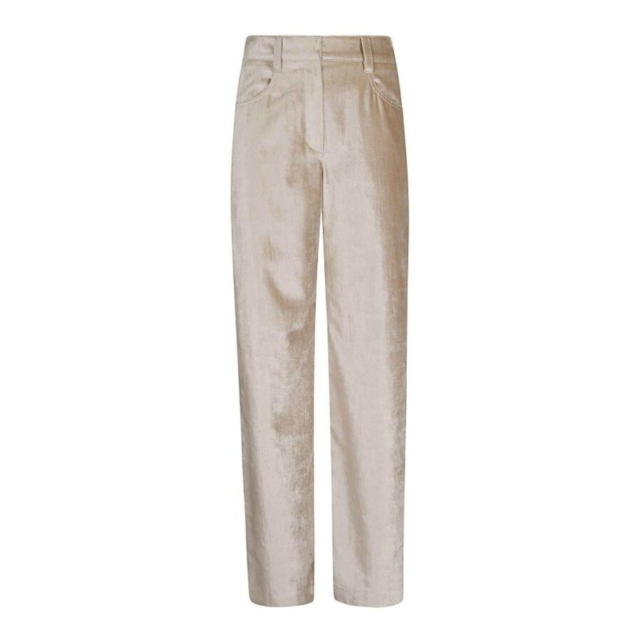 Brunello Cucinelli Pink Beige Straight-Leg Trousers