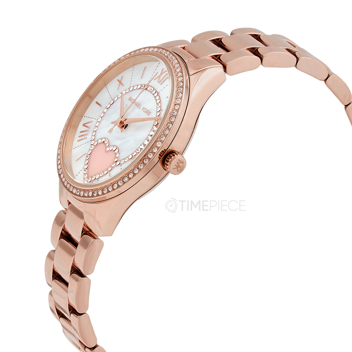 Michael Kors Lauryn Quartz Crystal Rose Gold-tone Ladies Watch and Bracelet  Set MK1038